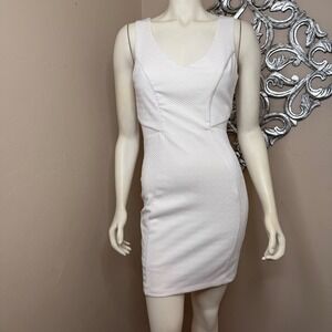 White Stretch Bodycon Backless Sheer Dress Date Night‎ Womens Size Medium